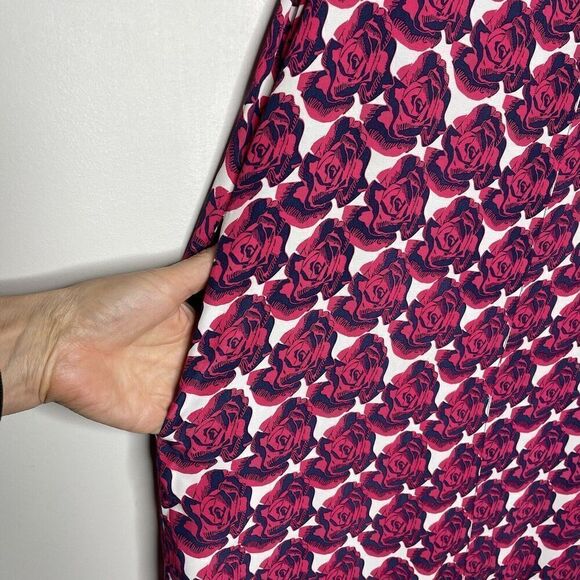 PETER SOM Collective Pop Art Dress Womens 0 Red Floral Shift Short Sleeve - Picture 6 of 15